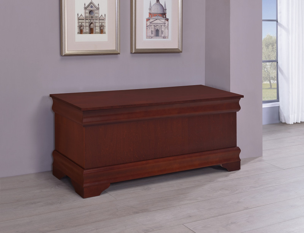 Cedar Chest With Flip Open Storage  Warm Brown   Traditional   Accent Chests And Cabinets   by 1PerfectChoice  Houzz