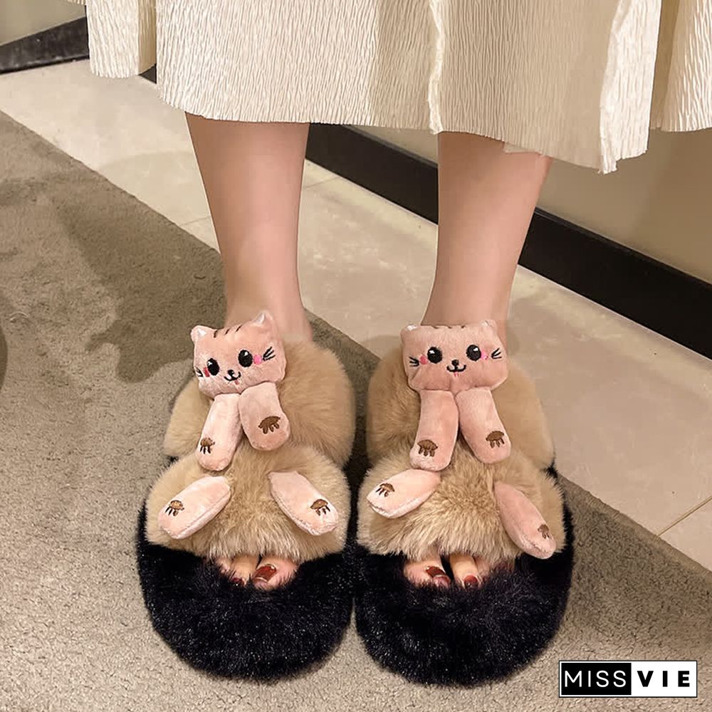 Funny Cartoon Plush Casual Slippers