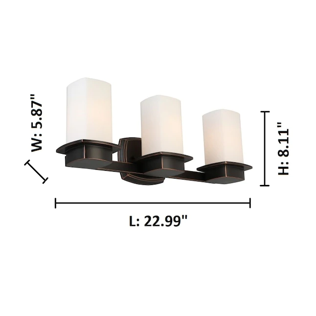 EGLO 203986A Vlacker 22.99-in 3-Light Bronze Transitional Vanity Light