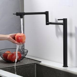 IVIGA Freage Deck Mount Pot Filler Faucet with 2 Handle in Black VSK50B