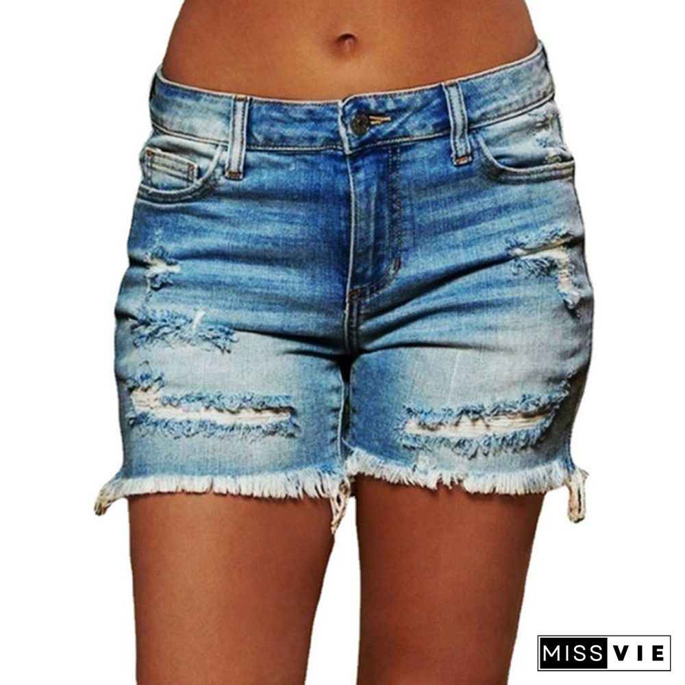 New Women's Fashion Shorts Summer Pants Denim Shorts Jeans Shorts Tight Shorts Casual Shorts Jeans Pants Slim Shorts Plus Size