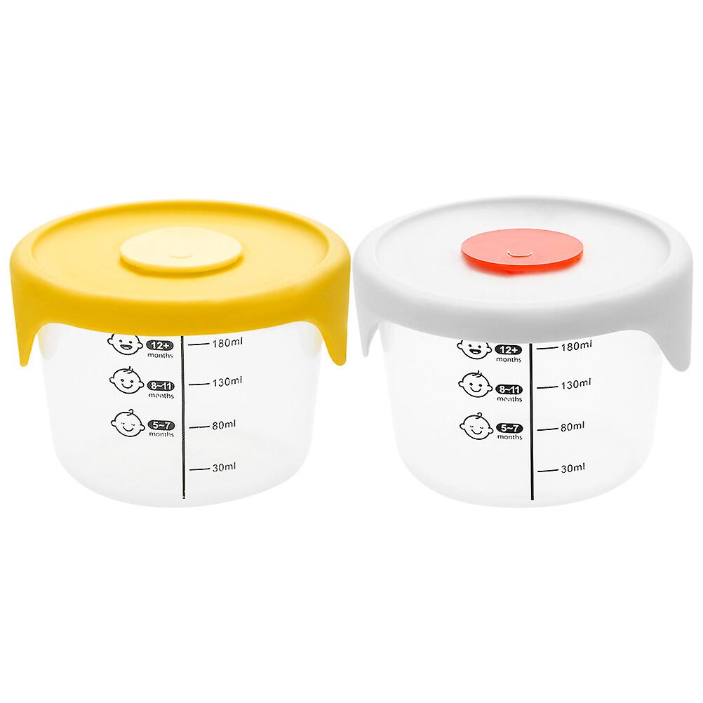 2pcs Baby Food Containers Food-grade Complementary Food Box Leak-proof Food Holder With Scale