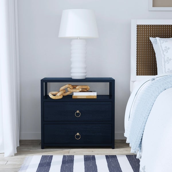 Lark 2-Drawer Wide Nightstand - - 36499783