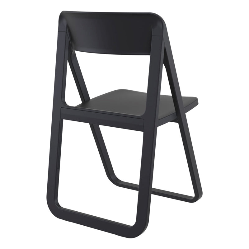 Pemberly Row Contemporary Folding Outdoor Chair Black