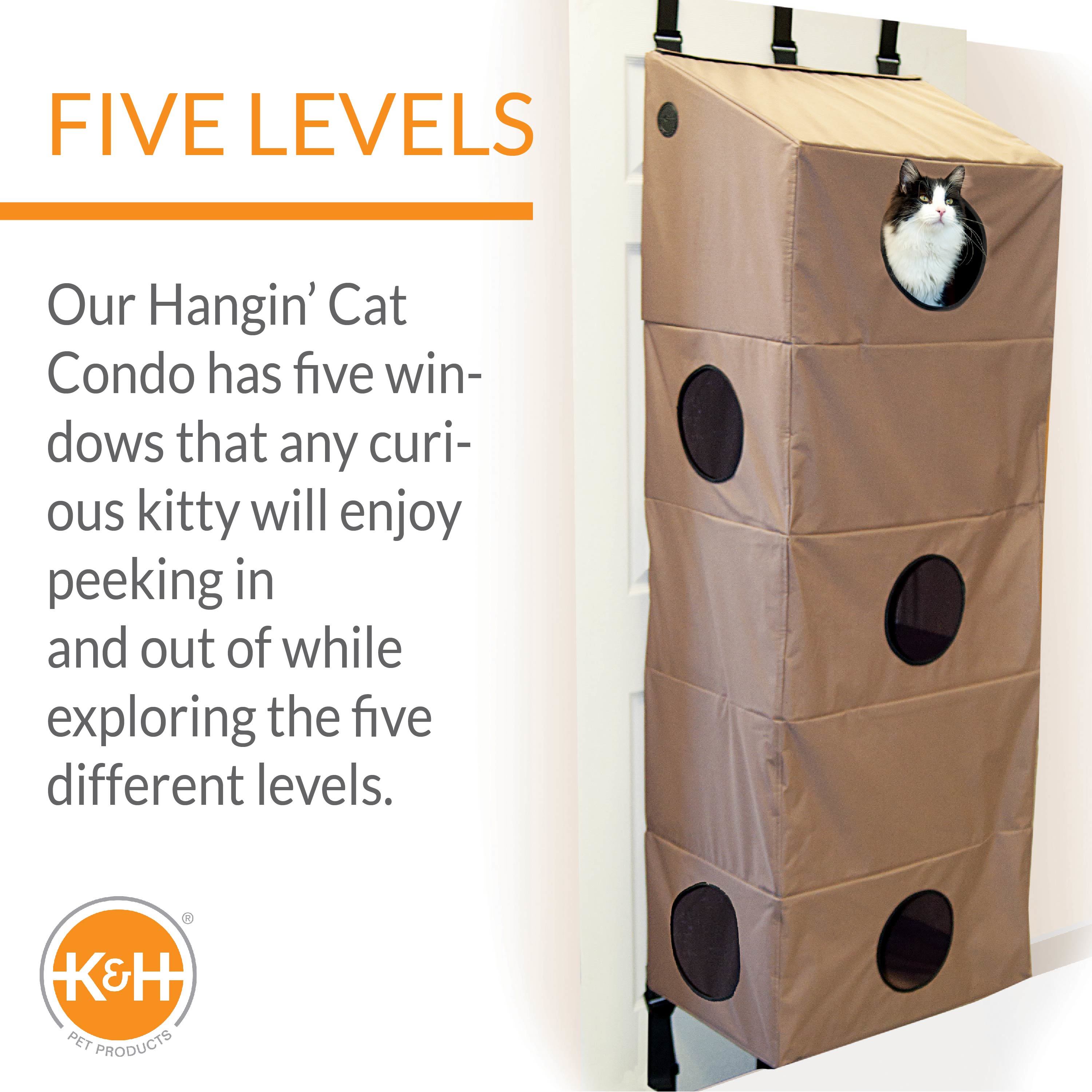 KandH Pet Products Hangin' Cat Condo， Large， Brown