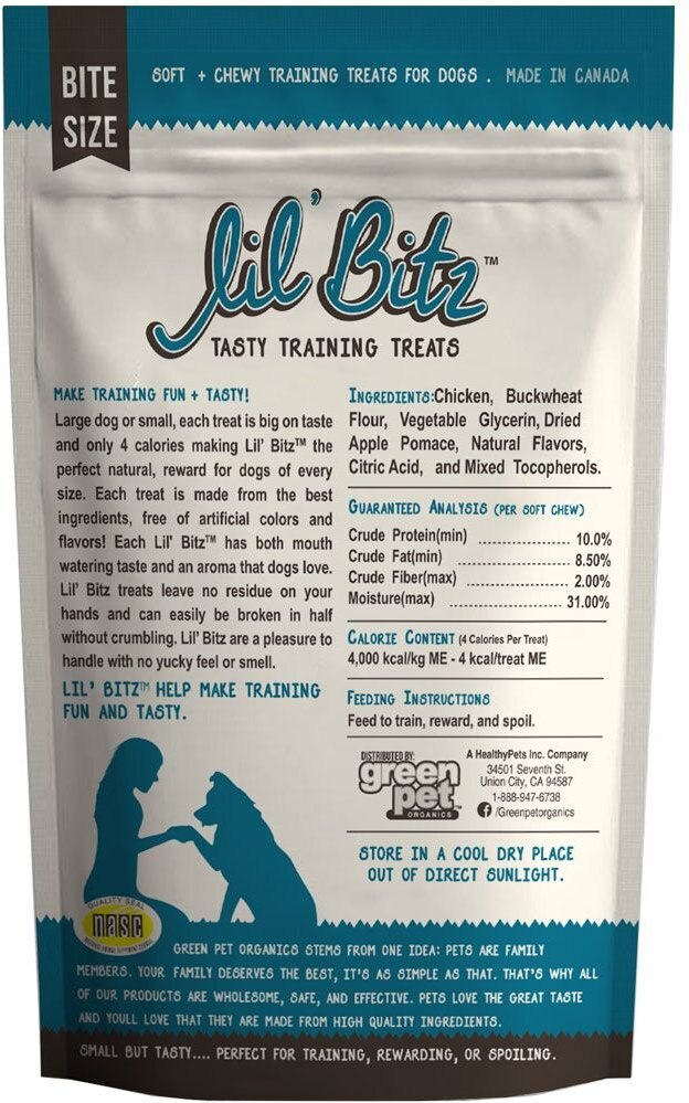 Lil' Bitz Flame Roasted Chicken Grain-Free Training Dog Treats