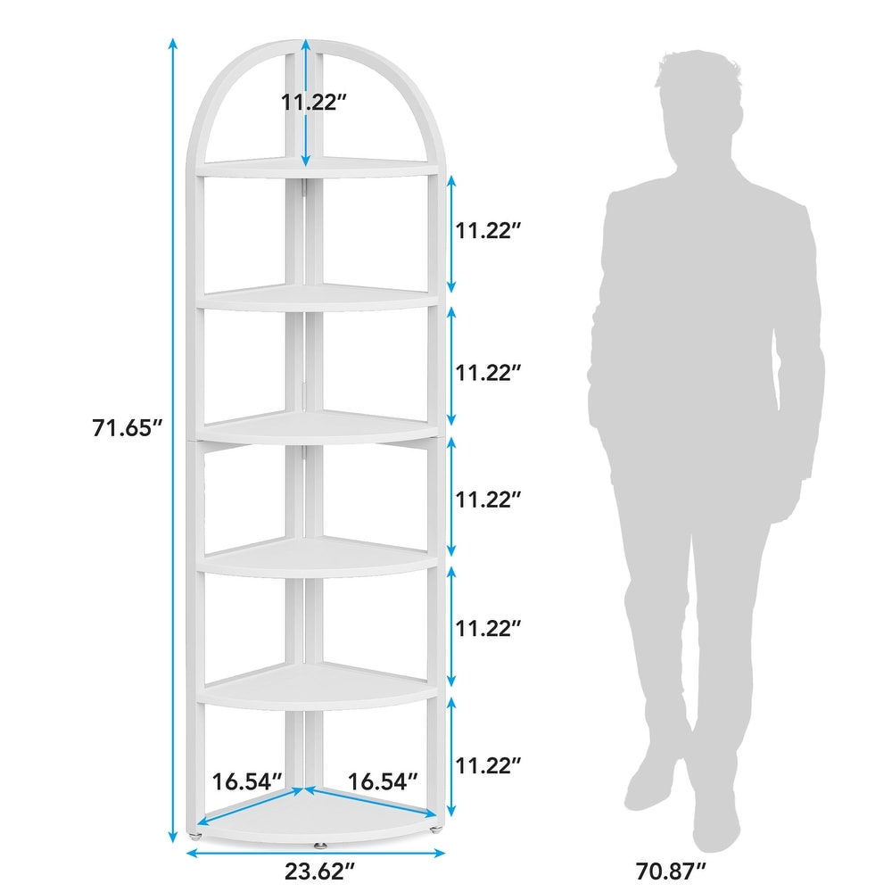 6 Tier/7 Tier Corner Shelf  Tall Corner Bookshelf  Freestanding Display Book Shelf