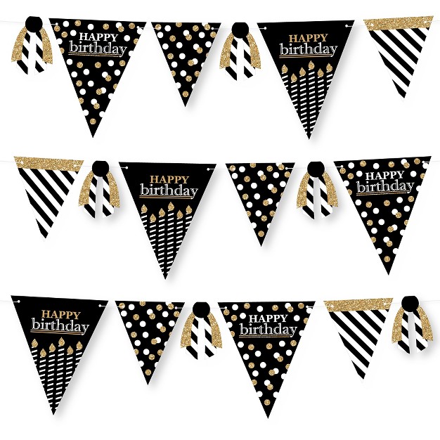 Big Dot Of Happiness Adult Happy Birthday Gold Diy Birthday Party Pennant Garland Decoration Triangle Banner 30 Pieces