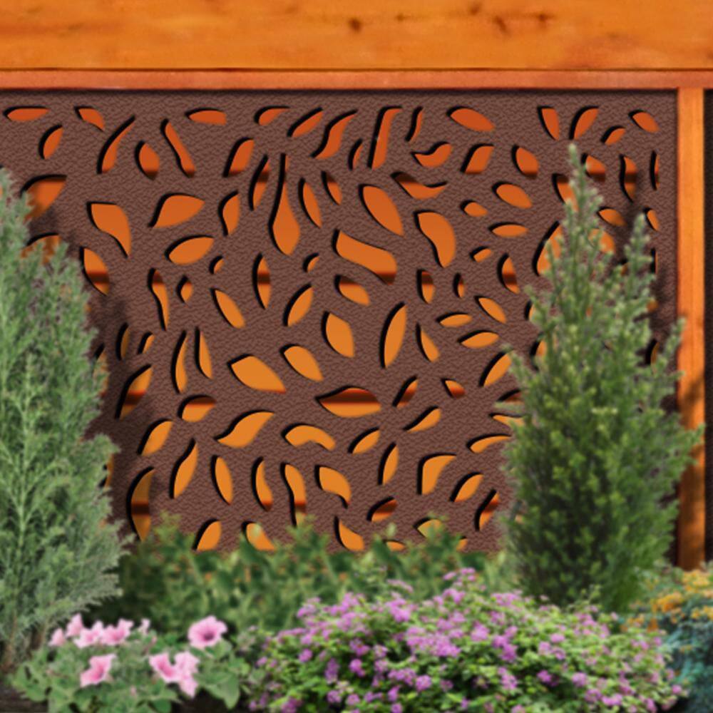 DESIGN VU Evergreen 6 ft. x 3 ft. Espresso Recycled Polymer Decorative Screen Panel Wall Decor and Privacy Panel DVU3603E