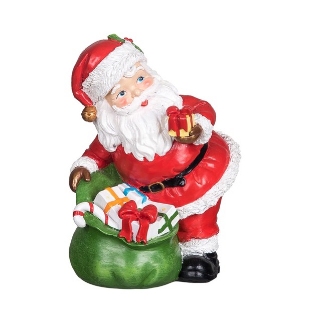 Transpac Resin 7 75 In Multicolor Christmas High Gloss Santa Figurine