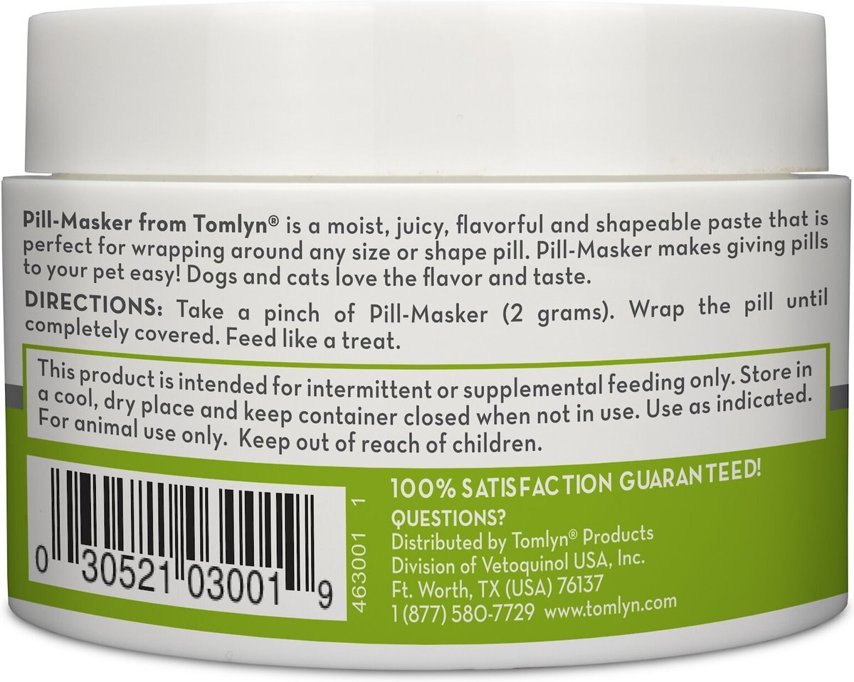 Tomlyn Pill-Masker Peanut Butter Flavor Paste for Dogs and Cats， 6-oz bottle