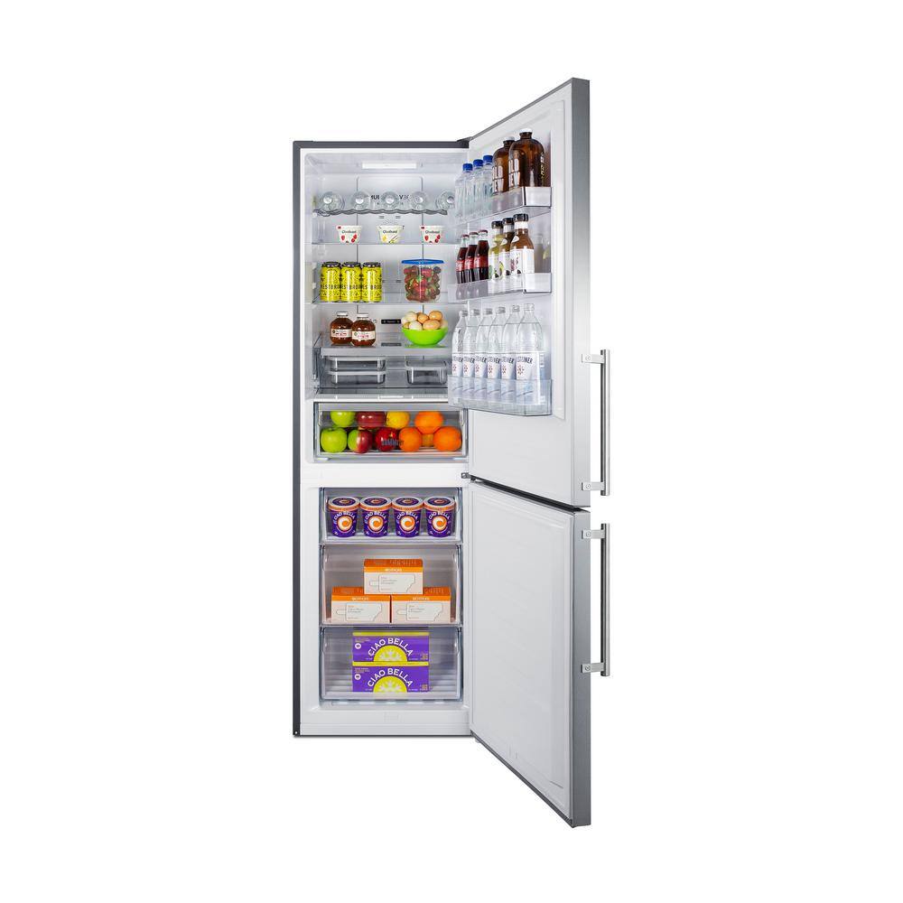 Summit Appliance 24 in. 10.6 cu. ft. Bottom Freezer Refrigerator in Stainless Steel Counter Depth LBF249