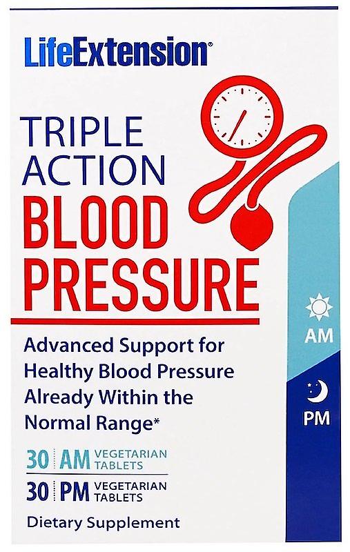 Life Extension Triple Action Blood Pressure 30 AM + 30 PM Vegetarian Tablets