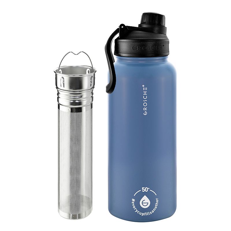 GROSCHE CHICAGO STEEL Insulated Stainless Steel 32-oz. Water Bottle