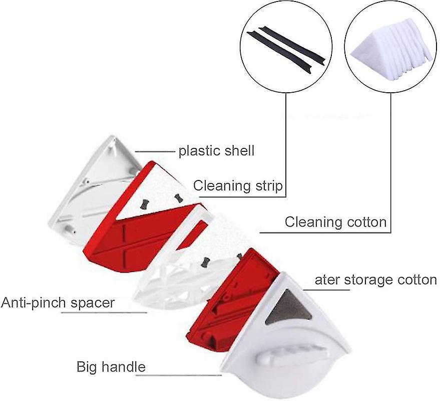 Double-sided Magnetic Window Cleaner Glass Wiper For Double Glazed Windows With Thickness Of 15-26mm Useful Glass Cleaning Tools
