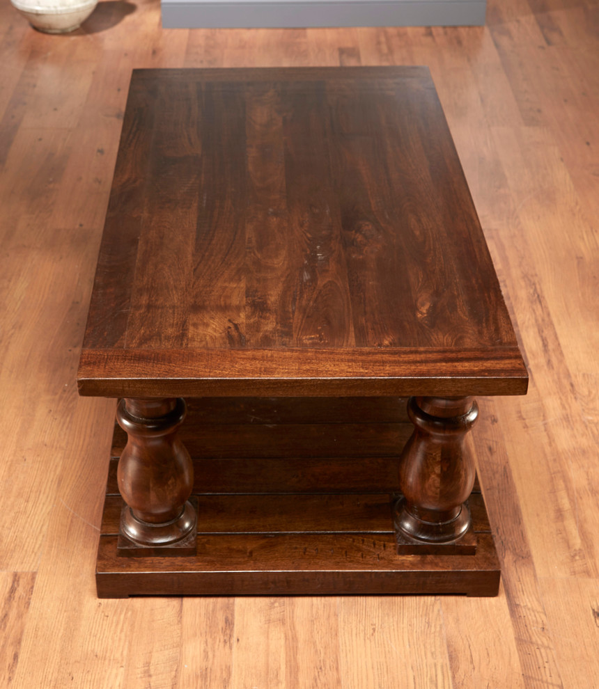 Columnar Coffee Table  Pecan Finish   Traditional   Coffee Tables   by Orchard Creek Designs  Houzz