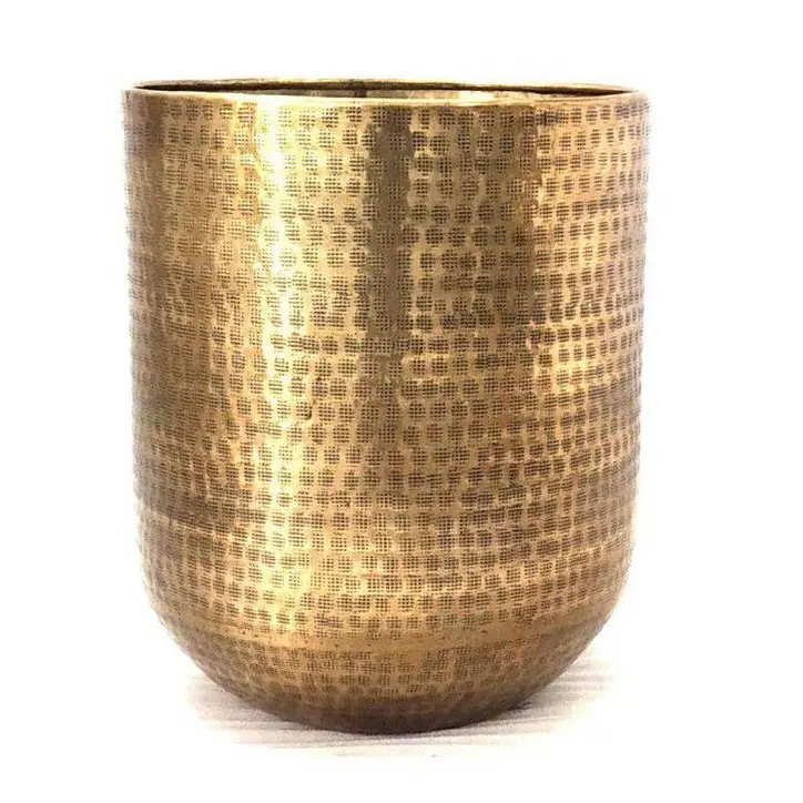 Simple Design Copper Finishing Metal Planter Home Indoor Outdoor Garden Usage Customized Size Metal Planter