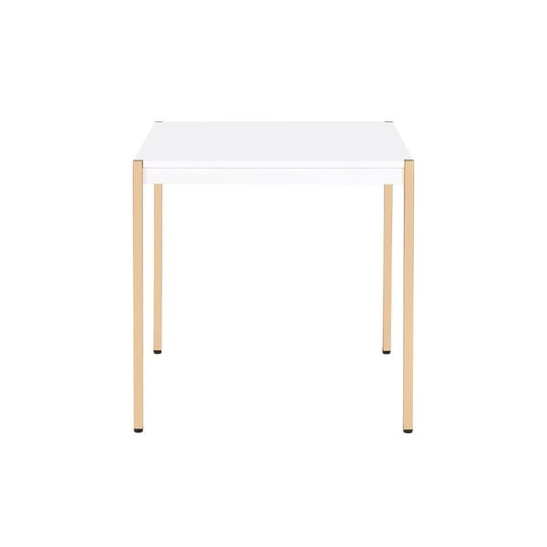 Modern End Table， Side Table With Four Gold Metal Legs