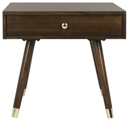 Vincent Gold Cap End Table Brown   Modern   Side Tables And End Tables   by Virgil Stanis Design  Houzz