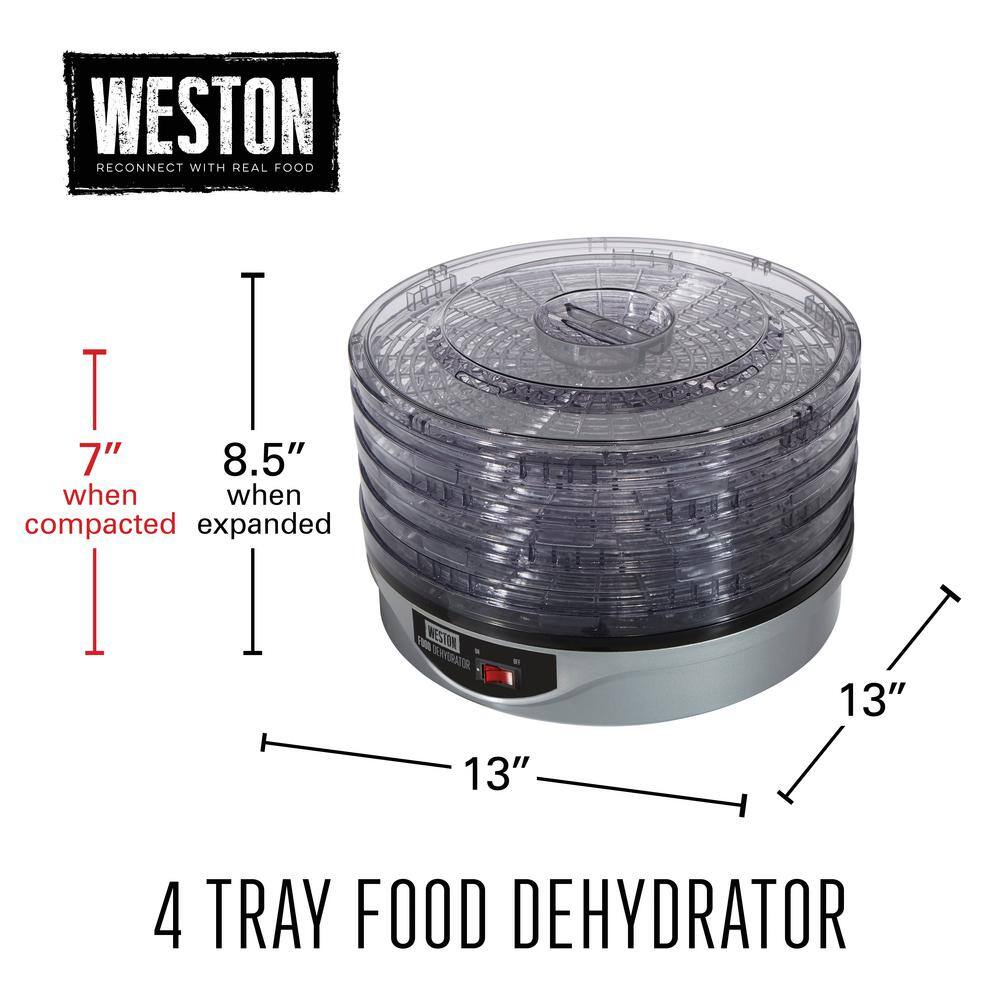 Weston 4-Tray Silver Food Dehydrator 75-0630-W