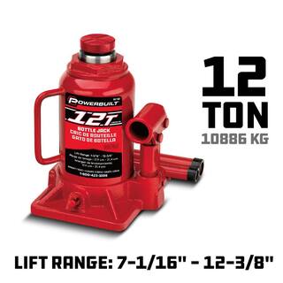 Powerbuilt 12 -Ton Shorty Bottle Jack 647502