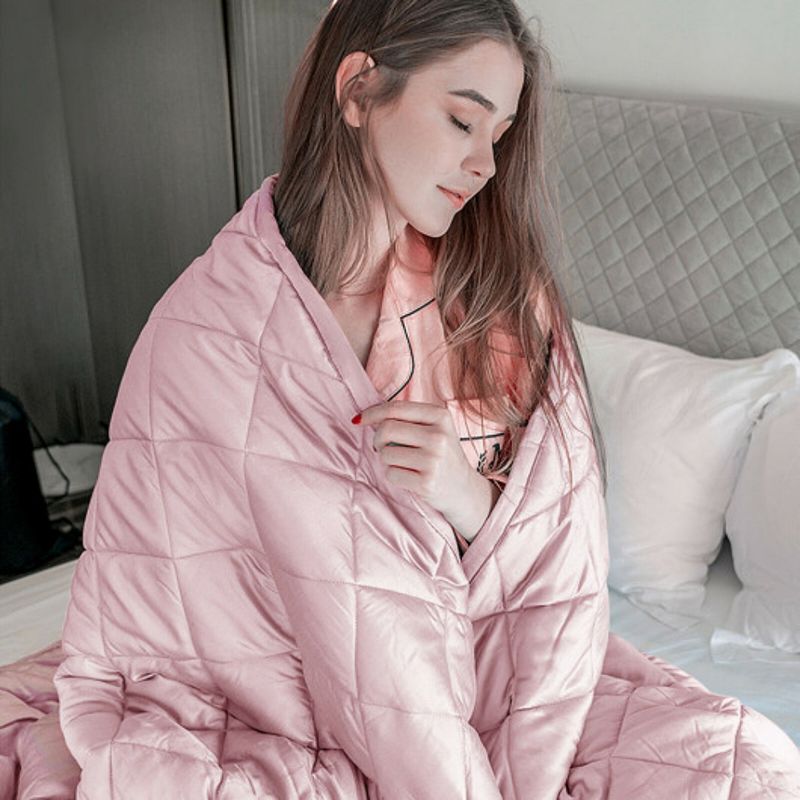 10lbs 3 Pieces Heavy Weighted Duvet Blanket-Pink