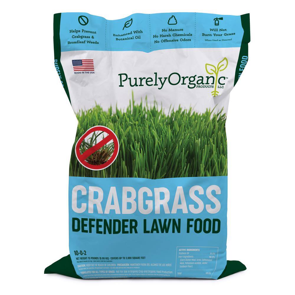 Purely Organic Products 15 lbs. Crabgrass Defender Lawn Food 10-0-2 Covers 3000 sq. ft. POP-CRAB1002