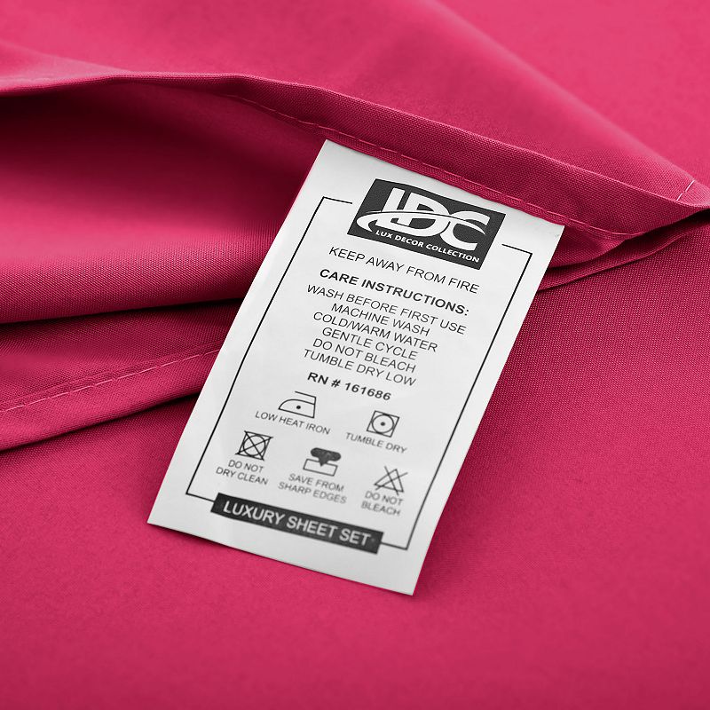 Microfiber Solid Bed Sheet Set - Lux Decor Collection