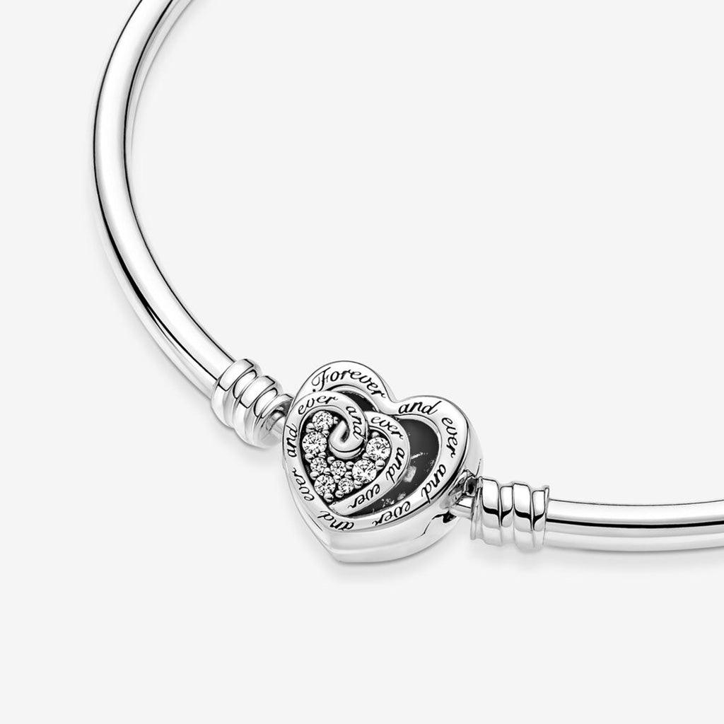 PANDORA  Limited Edition Pandora Moments Entwined Infinite Hearts Clasp Bangle