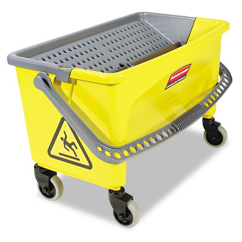 Rubbermaid HYGEN Press Wring Bucket for Microfiber Flat Mops | Yellow | RCPQ90088