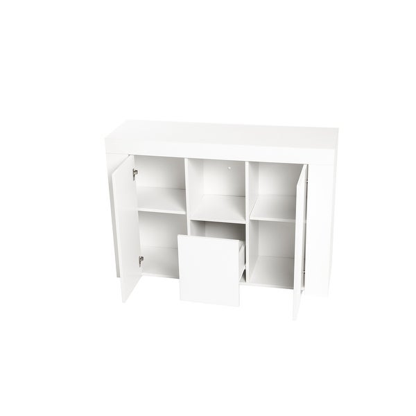 White Sideboard UV coated，TV stand，TV table，Shoes Cabinet，win cabinet， High glossy panel，with LED lights