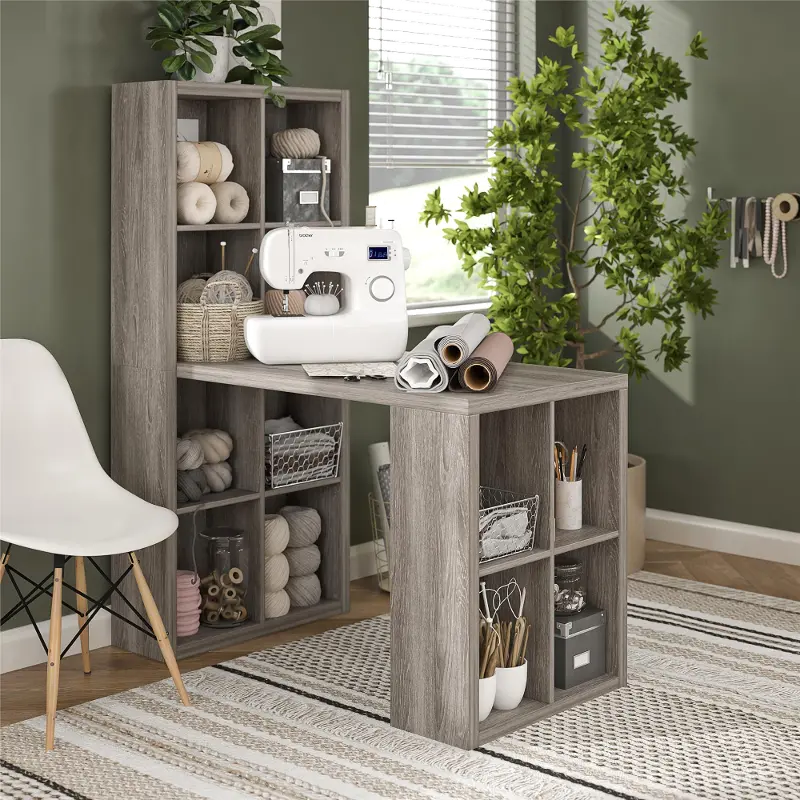 London Gray Oak Hobby Craft Desk