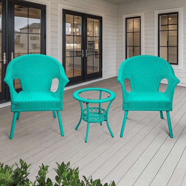 Cozywor 3Piece Outdoor Wicker Patio Bistro Chair Set