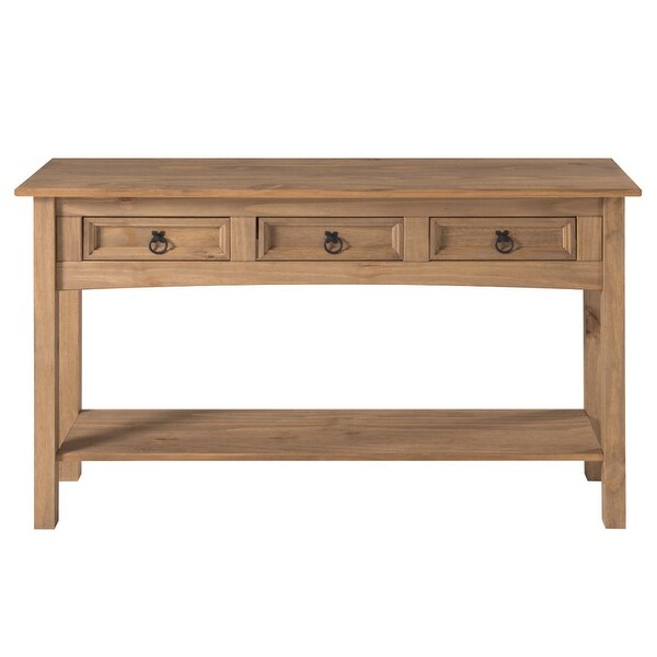 Wood Hall Table Console 3 Drawers Corona | Furniture Dash - N/A