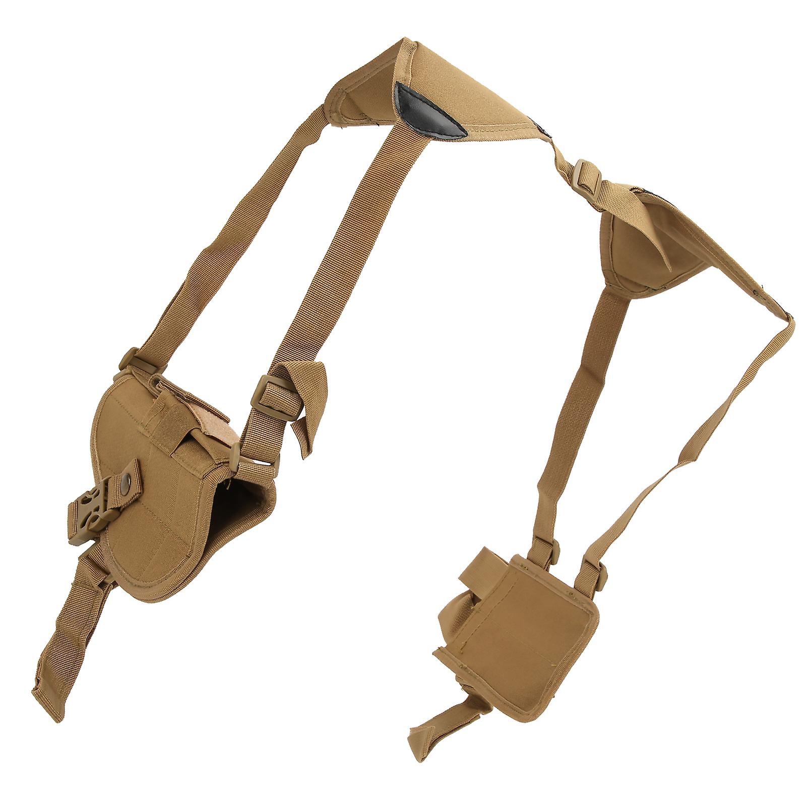 Outdoor Armpit Bag Multifunction Harness Bag Universa Armpit Shoulder Double Straps Bag(tan )