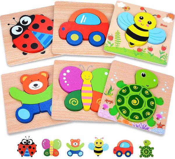 MAGIFIRE Wooden Toddler Puzzles Gifts Toys for 1 2 3 Year