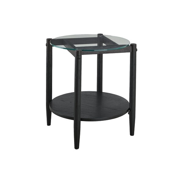 Signature Design by Ashley Westmoro Black/Clear Round End Table