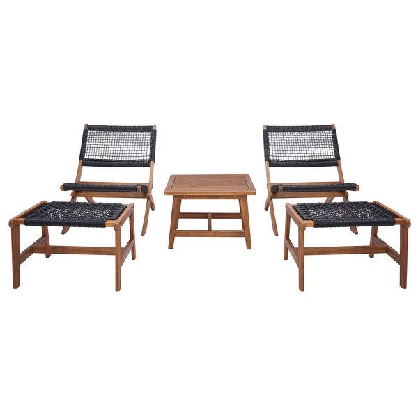 SAFAVIEH Casella Acacia/ Rope Outdoor Chair and Table Set