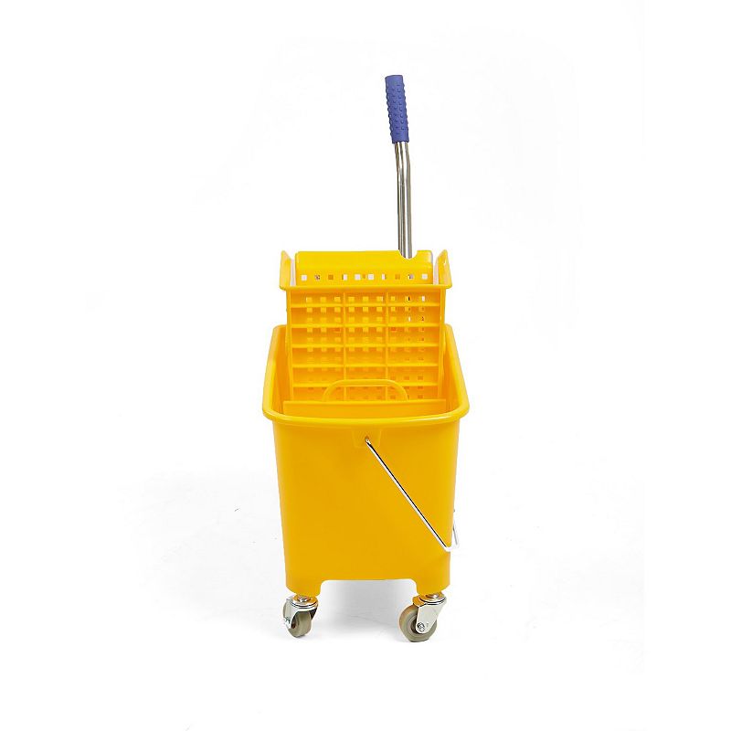 Mind Reader Mobile Heavy Duty Mop Bucket with Down Press Wringer - 22-qt.