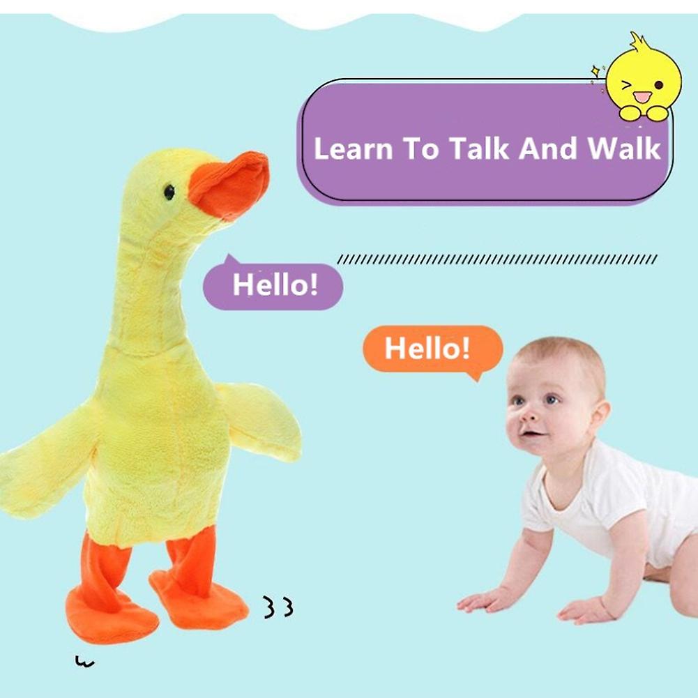 Talking Singing Walking Duck Toy Electronic Plush Toy Stuffed Animal Interactive Birthday Gift For Kids Boys Girls Yellow