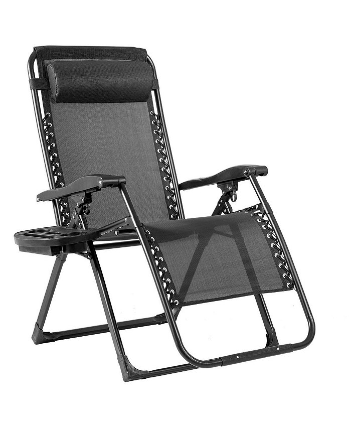 Costway Zero Gravity Chair Oversize Lounge Chair Patio Heavy Duty Folding Recliner