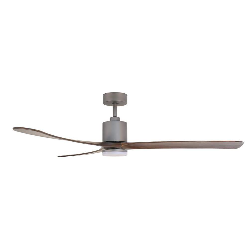 FORNO VOCE Curva 72 in Titanium Body and Black Walnut Wood Blade Voice Activated Smart Ceiling Fan