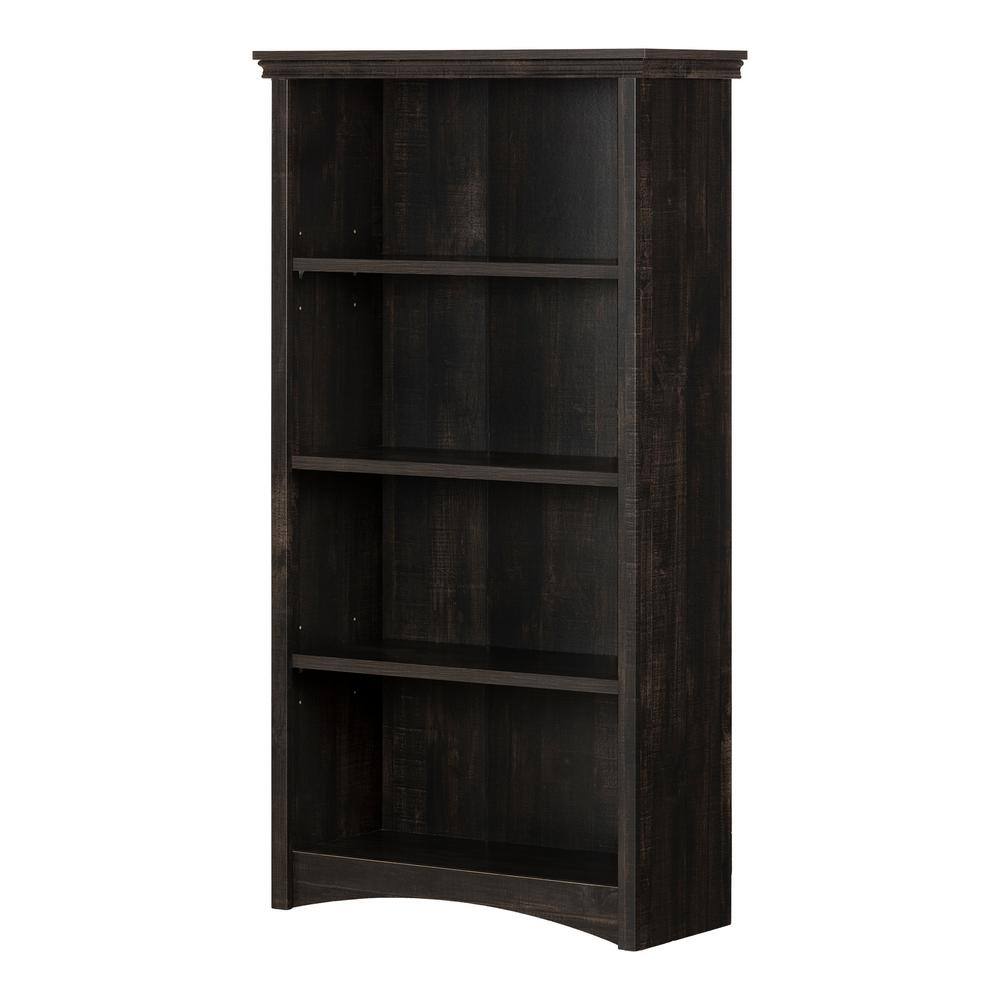 South Shore Gascony Rubbed Black 4-Shelf Bookcase 12543