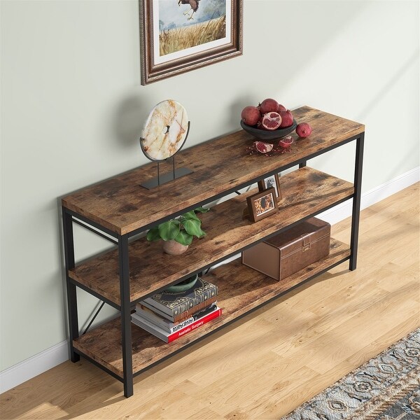 Sofa Console Table， 3 Tiers TV Console Stand， Entryway Table