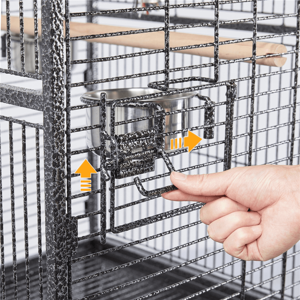 68.5inch Play Top Parrot Cage Rolling Bird Cage， Black