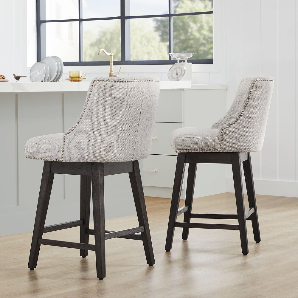 Ellie Upholstered Counter Height Swivel Barstools Single