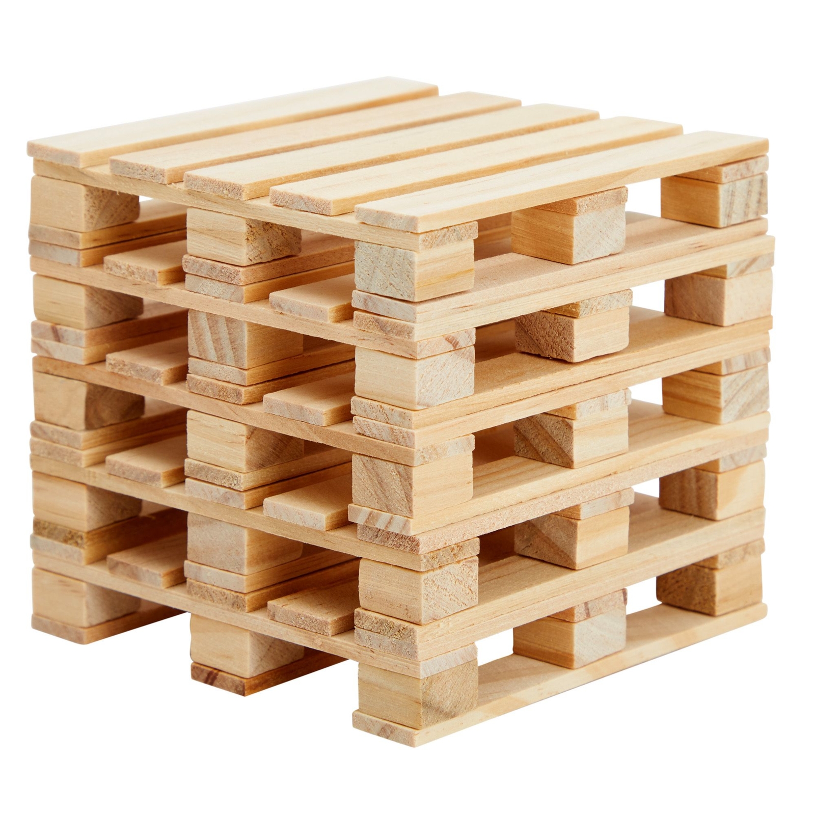 6 Pack Mini Wooden Pallet Coasters for Hot and Cold Drinks， Beverages