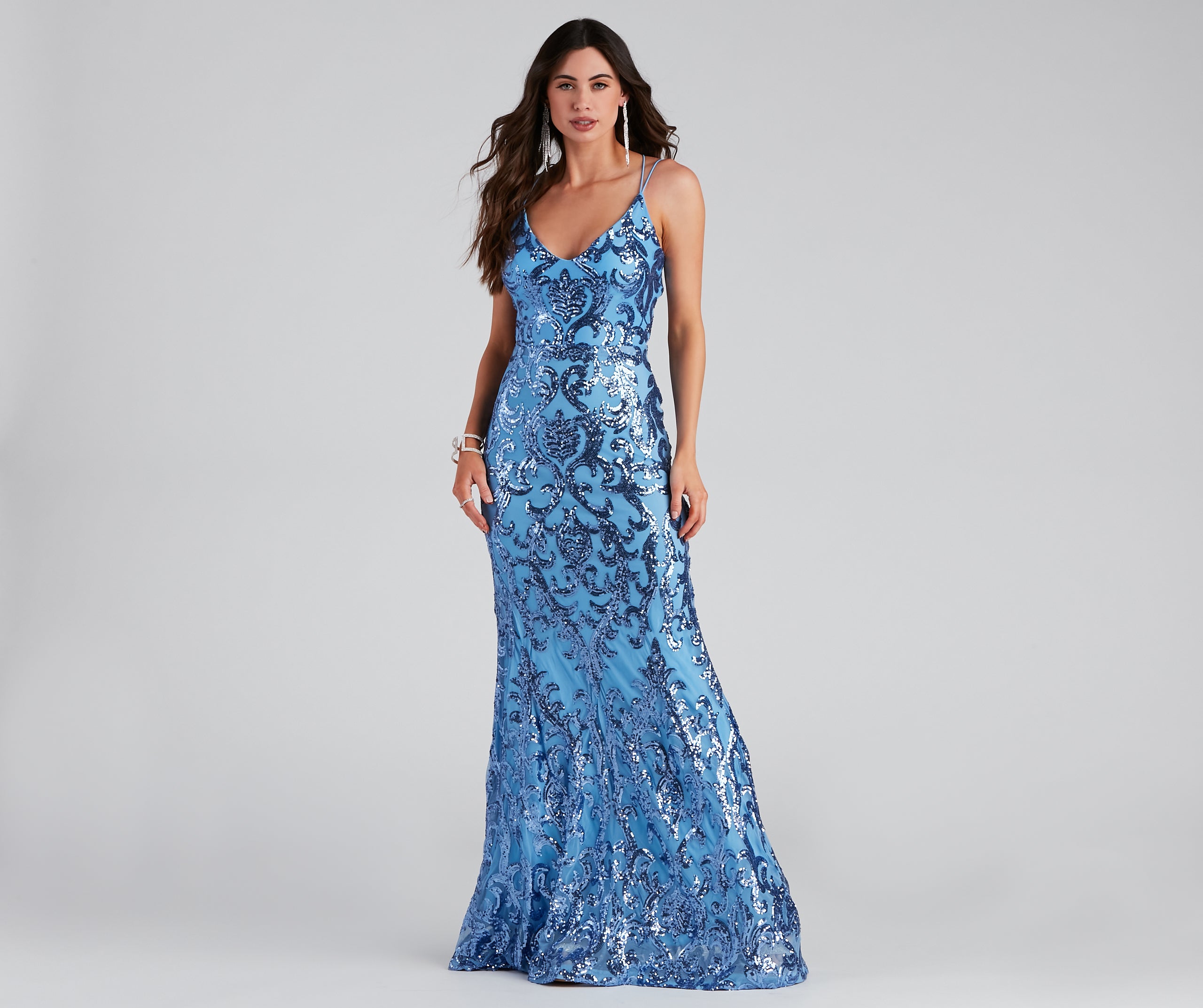 Lila Formal Open-Back Sequin Mermaid Dress