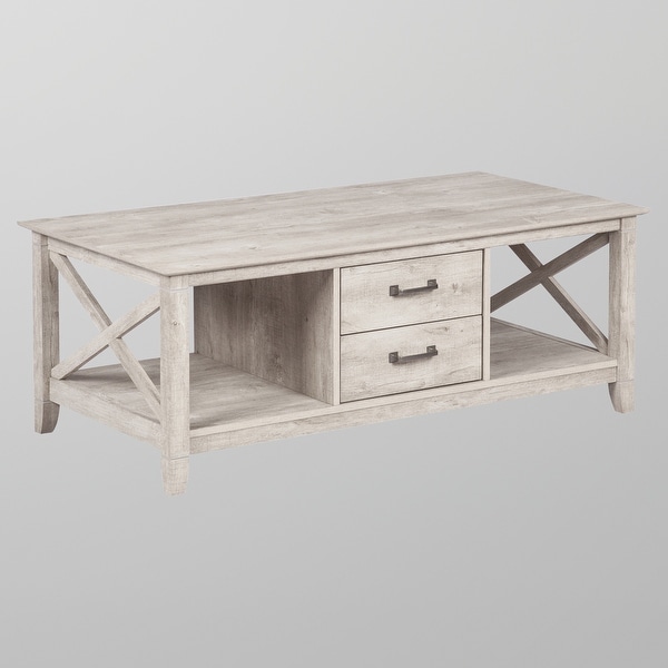 Saint Birch Honduras Washed Gray Coffee Table with 2-drawer