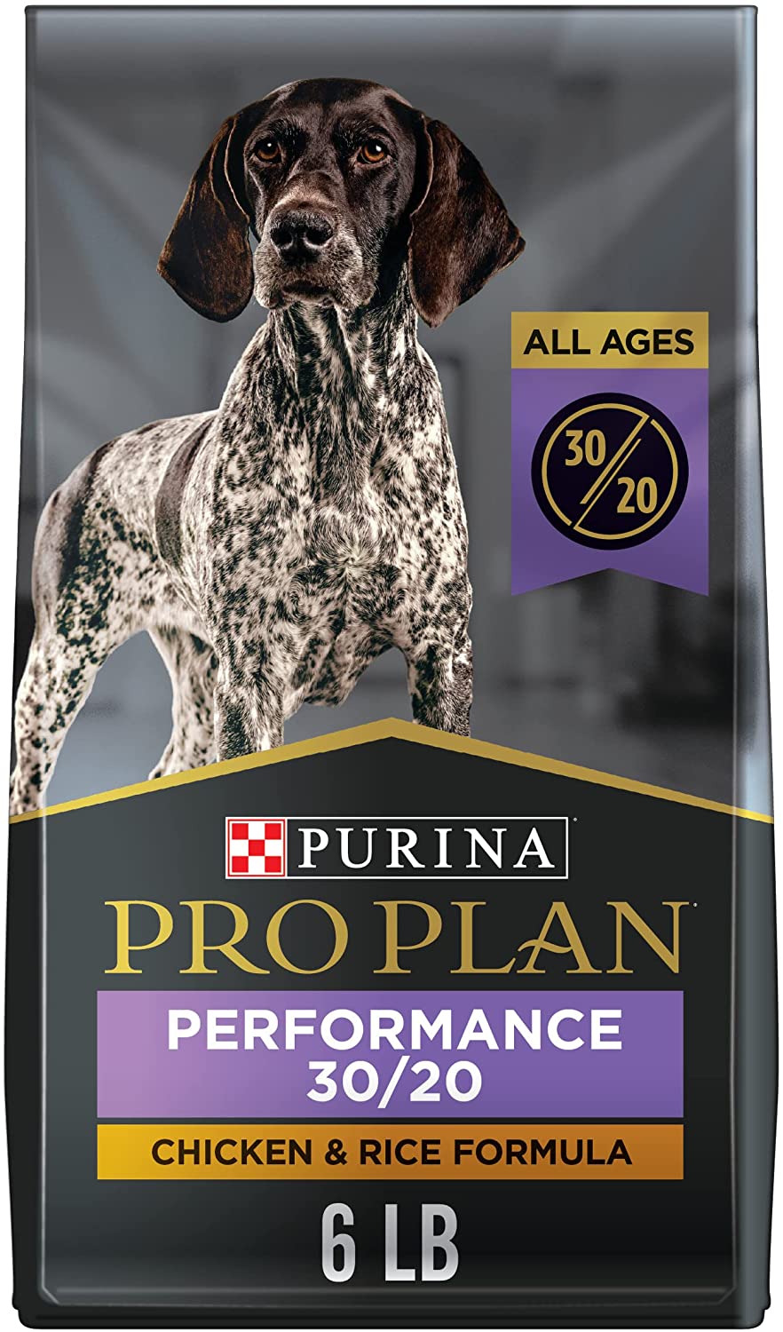 Purina Pro Plan High Calorie， High Protein Dry Dog Food， 30/20 Chicken and Rice Formula - 6 lb. Bag